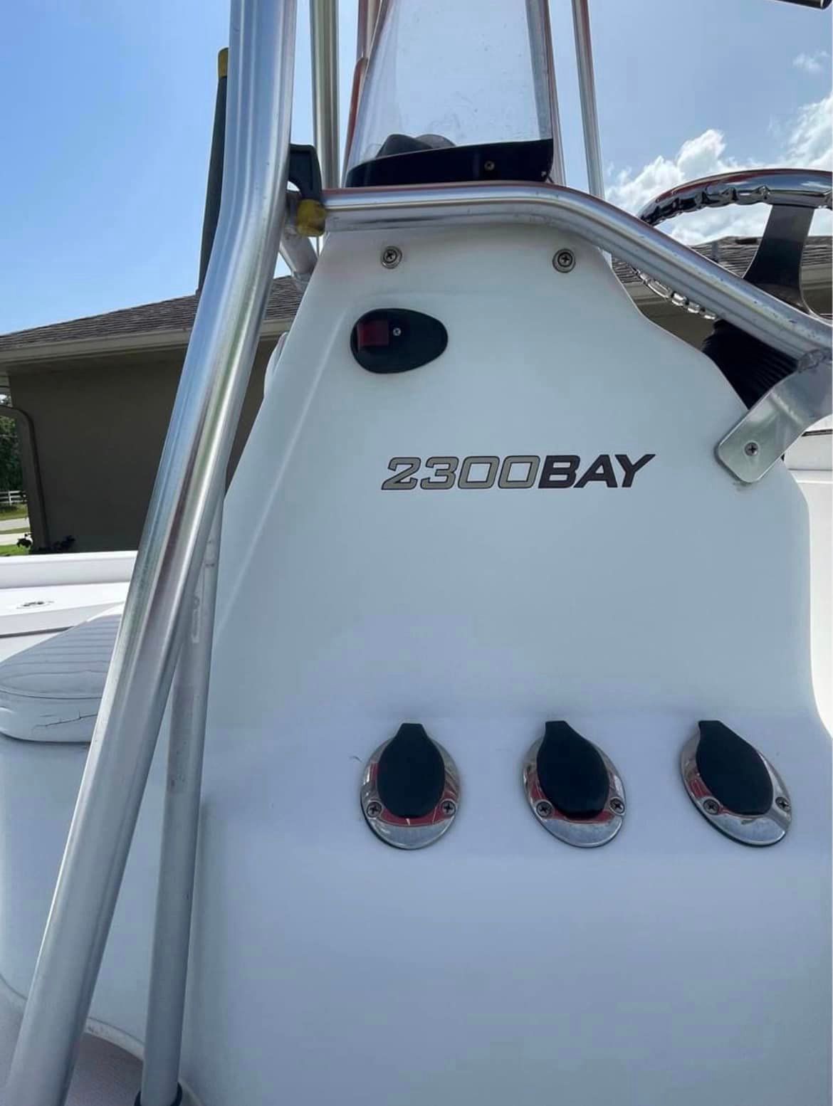 White boat console with