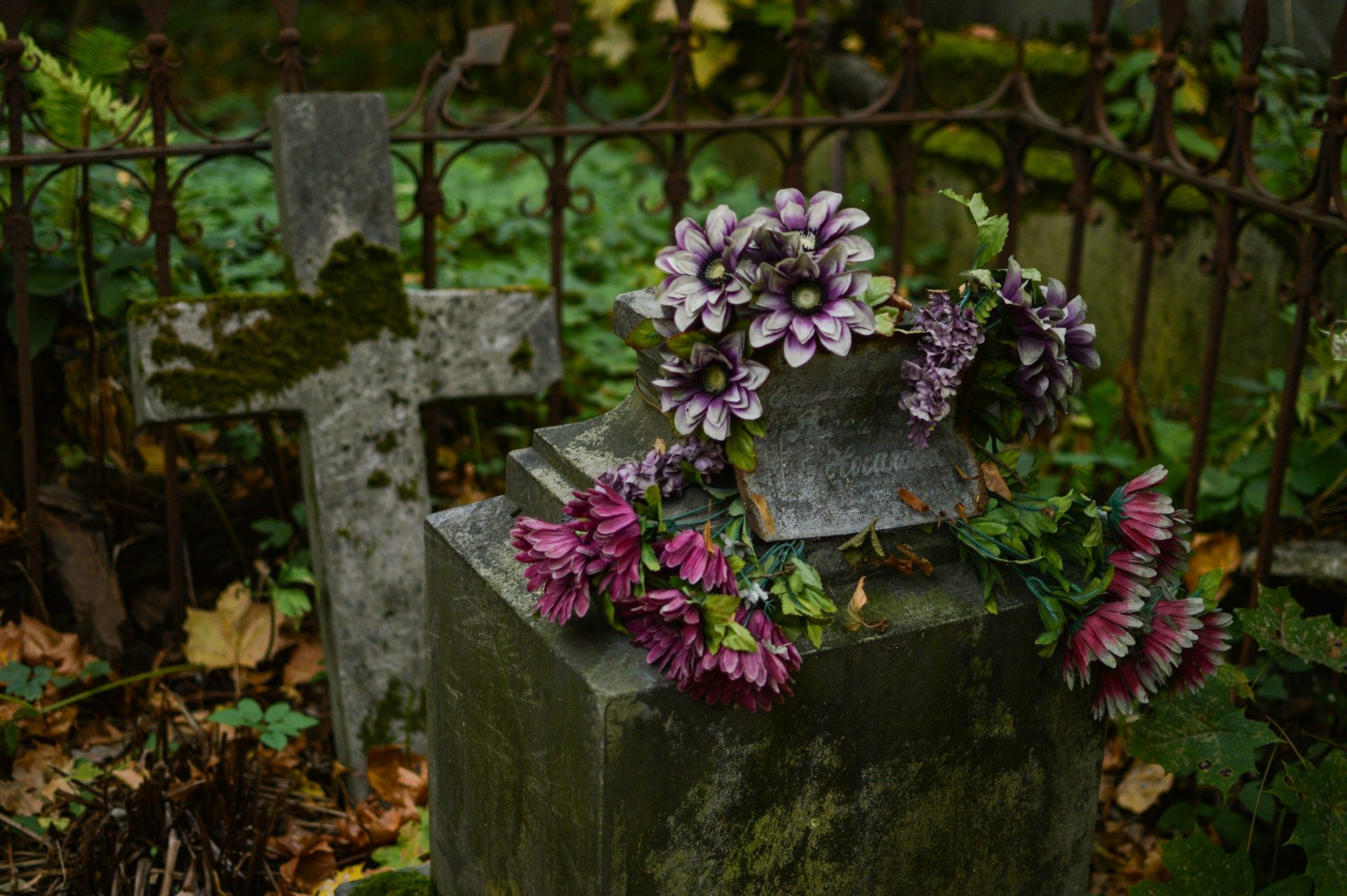 Bouquet of colorful flowers arranged as a heartfelt tribute for remembrance and sympathy.