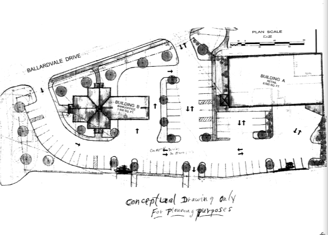 conceptual drawing of building for sale