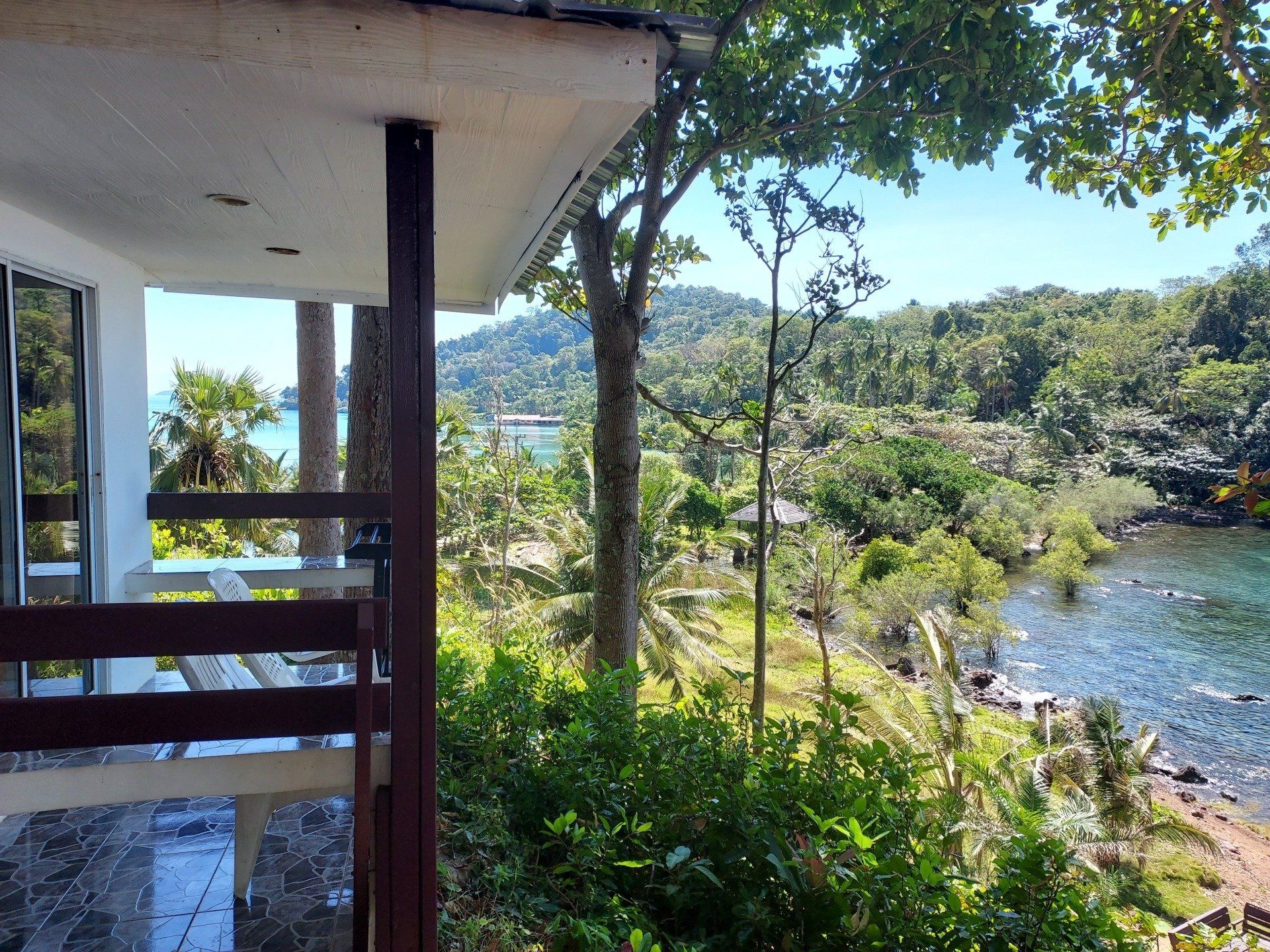 View from the cliff top bungalow