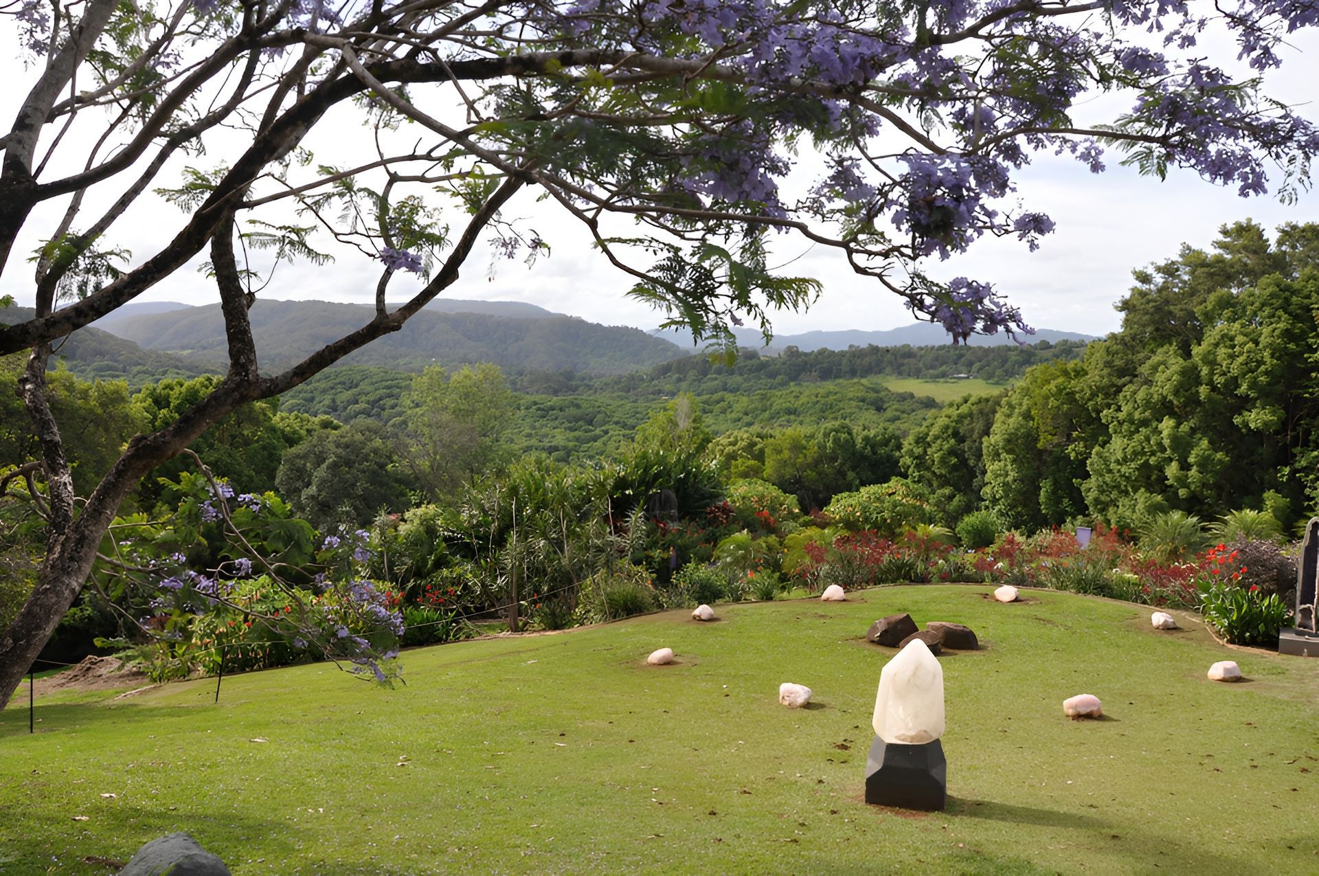 Lush Green Lawn with Stone Circle — Bigfoot Earthmoving In Mullumbimby, NSW