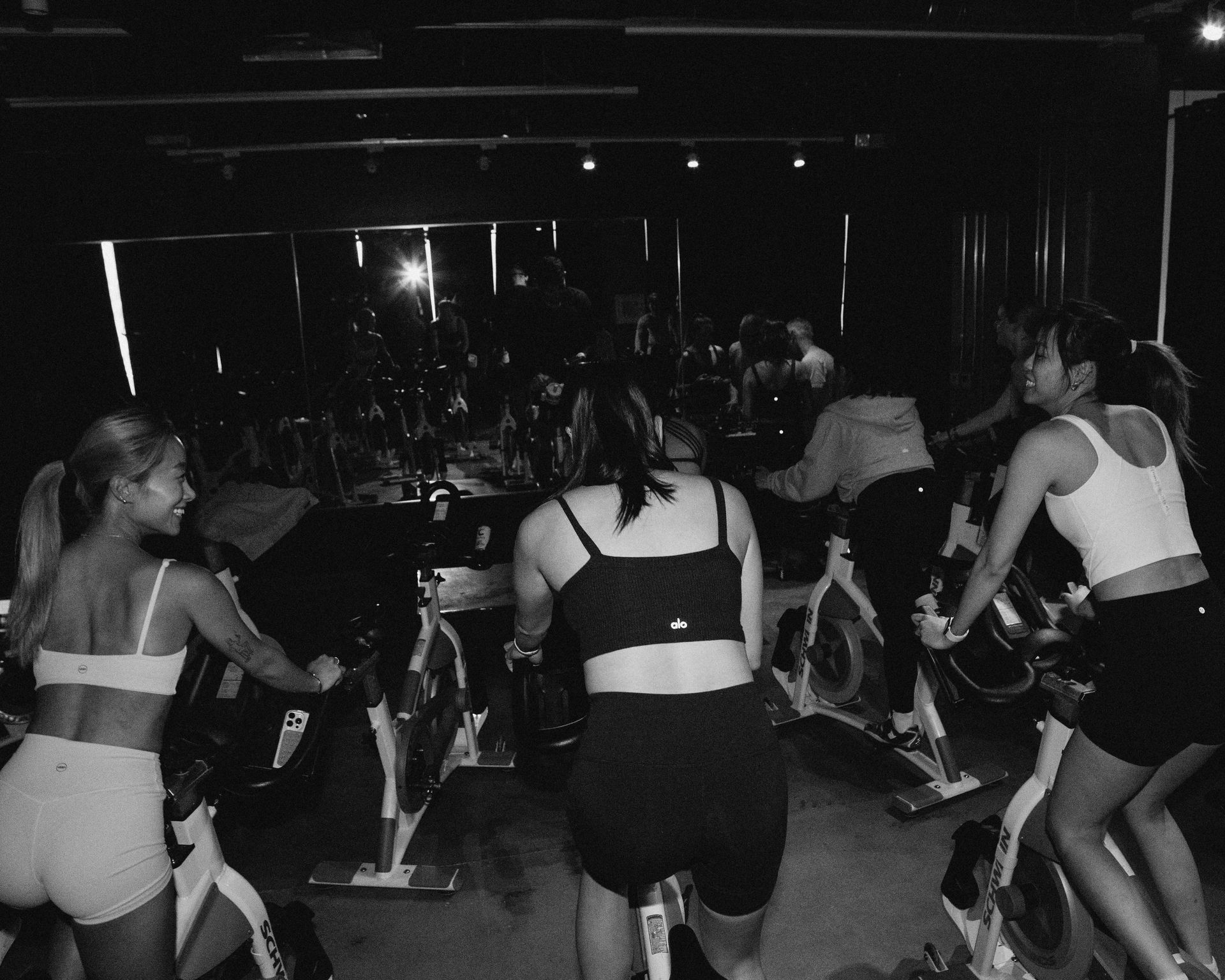 indoor cycling group class at Ride213 DTLA