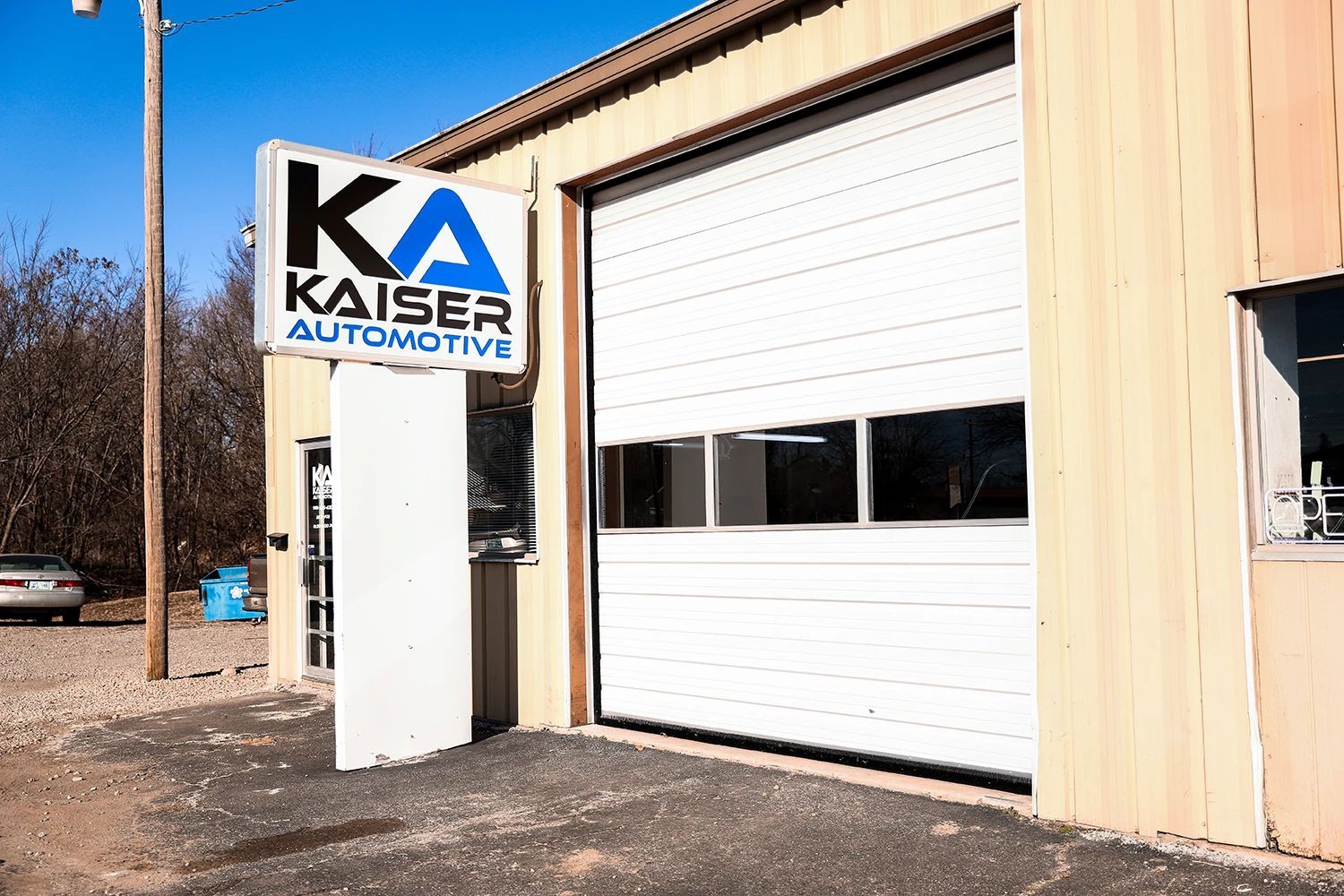 Outside Kaiser Automotive in Stillwater, OK