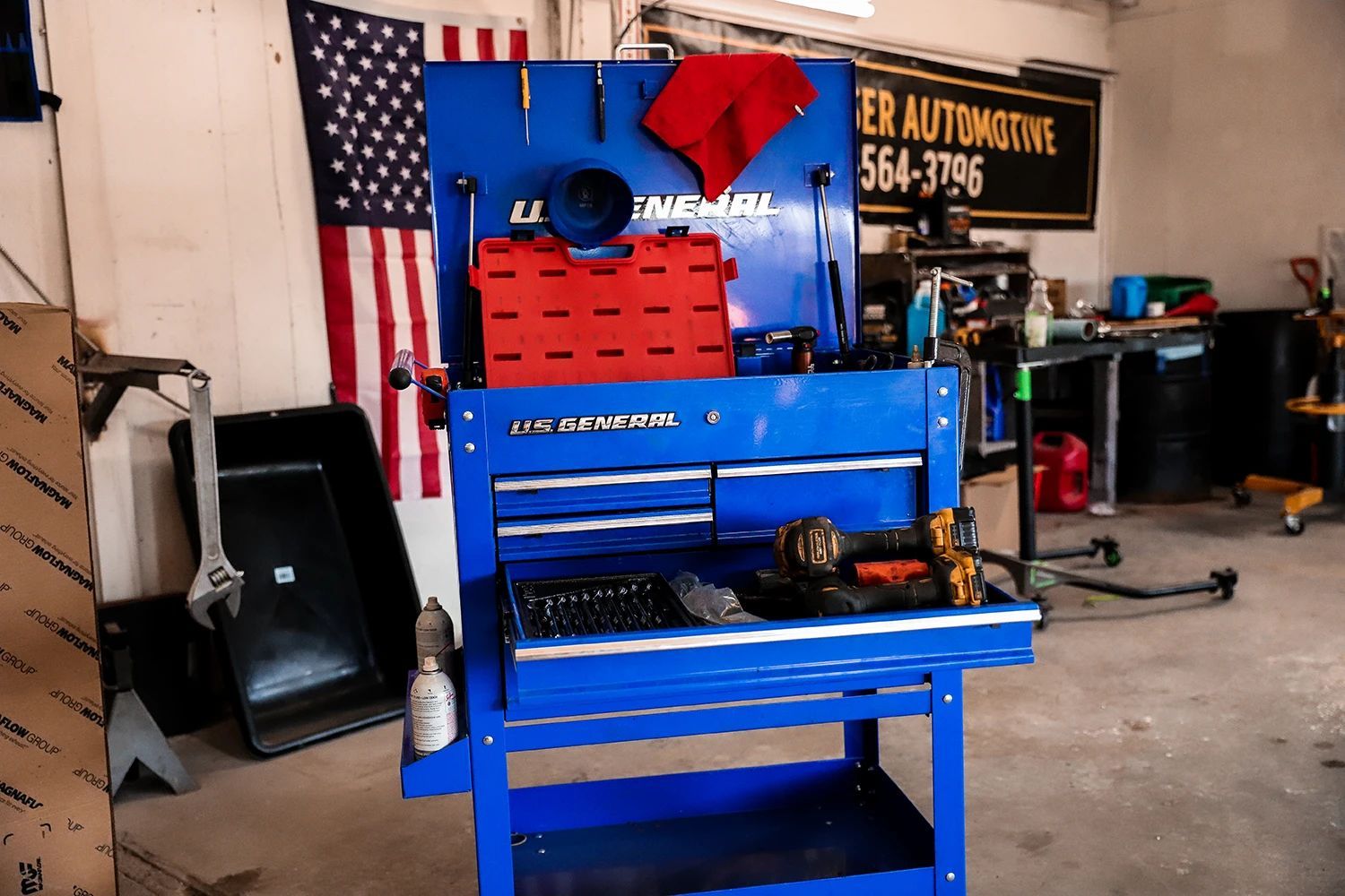 Blue Tool Cart of Kaiser Automotive in Stillwater, OK