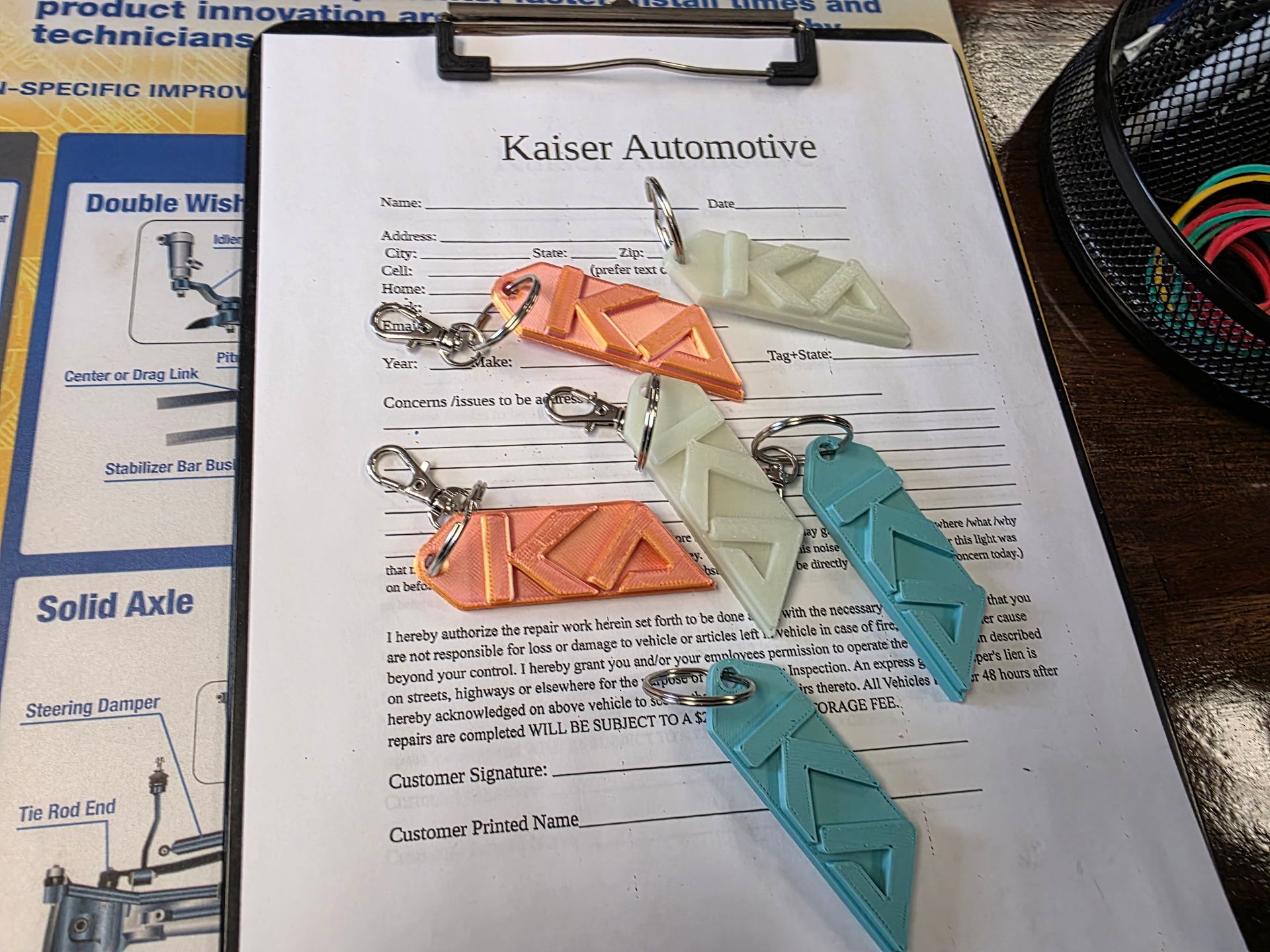 Kaiser Automotive Colored Keychains