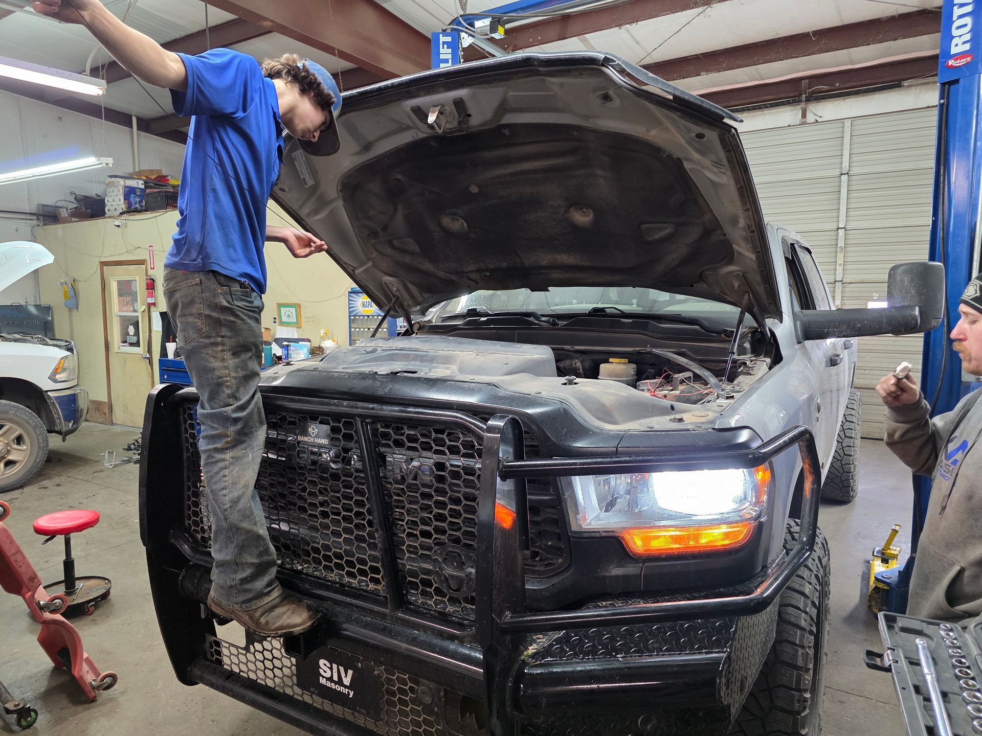 Kaiser's Automotive Mechanic is Working on Truck in Stillwater, OK
