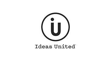 Black-and-white Ideas United logo with a stylized “ü” inside a circle above the company name.