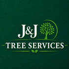 J&J Tree Services logo with green tree icon on a dark green background