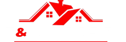 Red house logo with the word