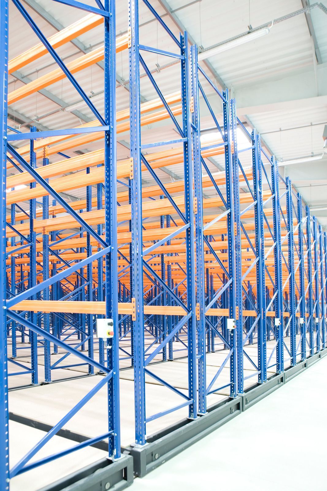 A warehouse filled with lots of shelves and racks.