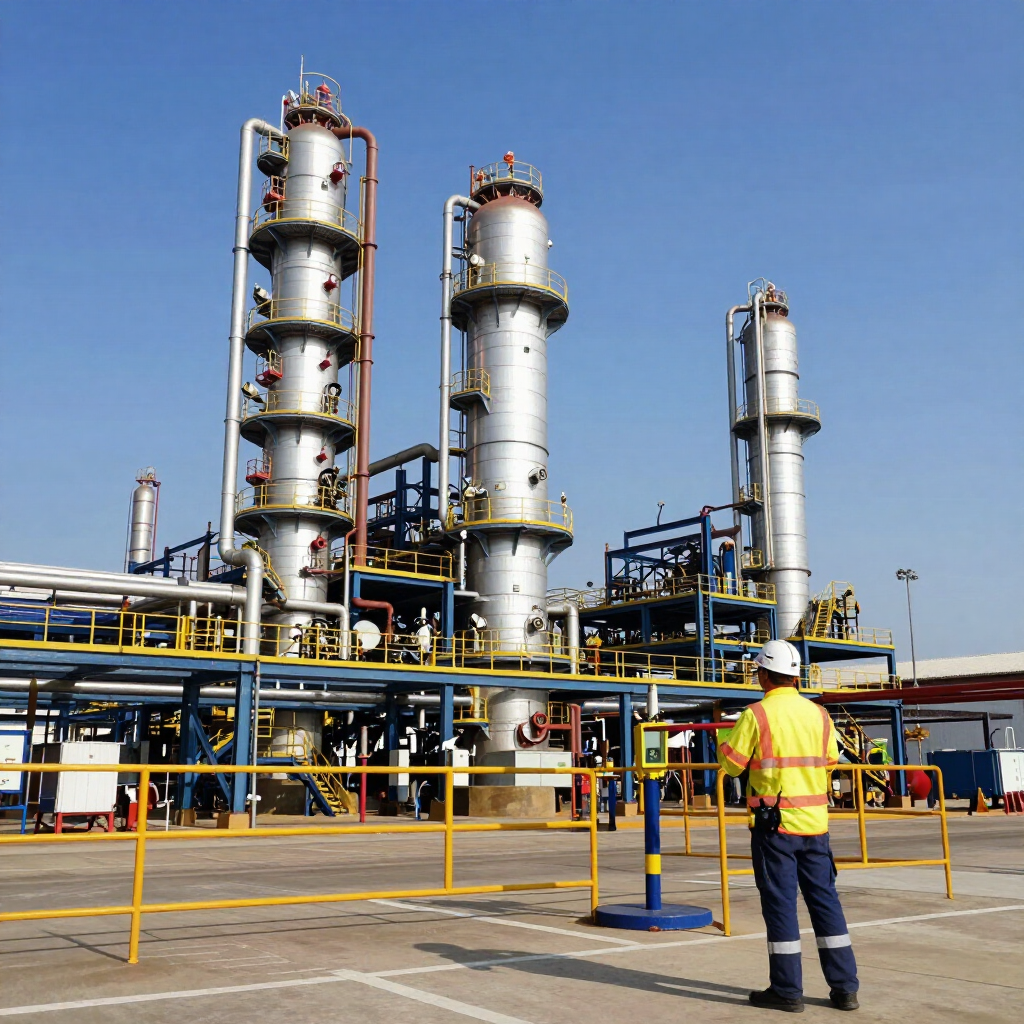 Instalaciones del sector petrolero con elementos de seguridad