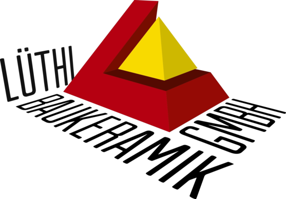Ein rot-gelbes Logo für Lüthi Bau Keramik GmbH