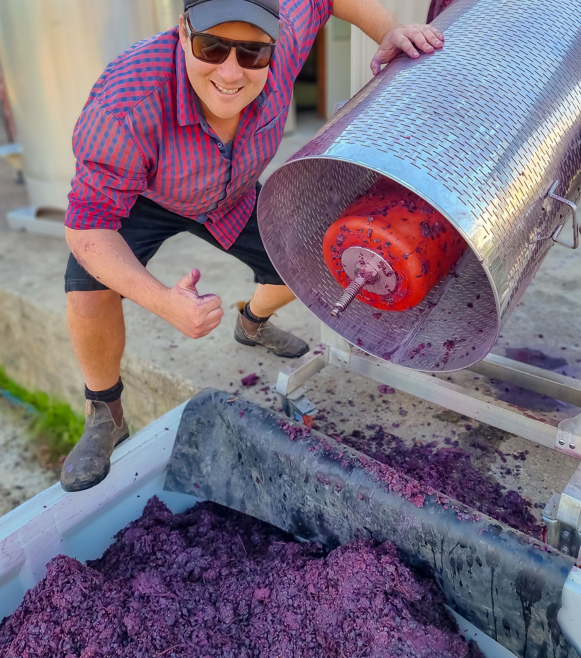 Scott with our basket press