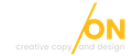 Need a new website? click here A logo for headon creative copy and design