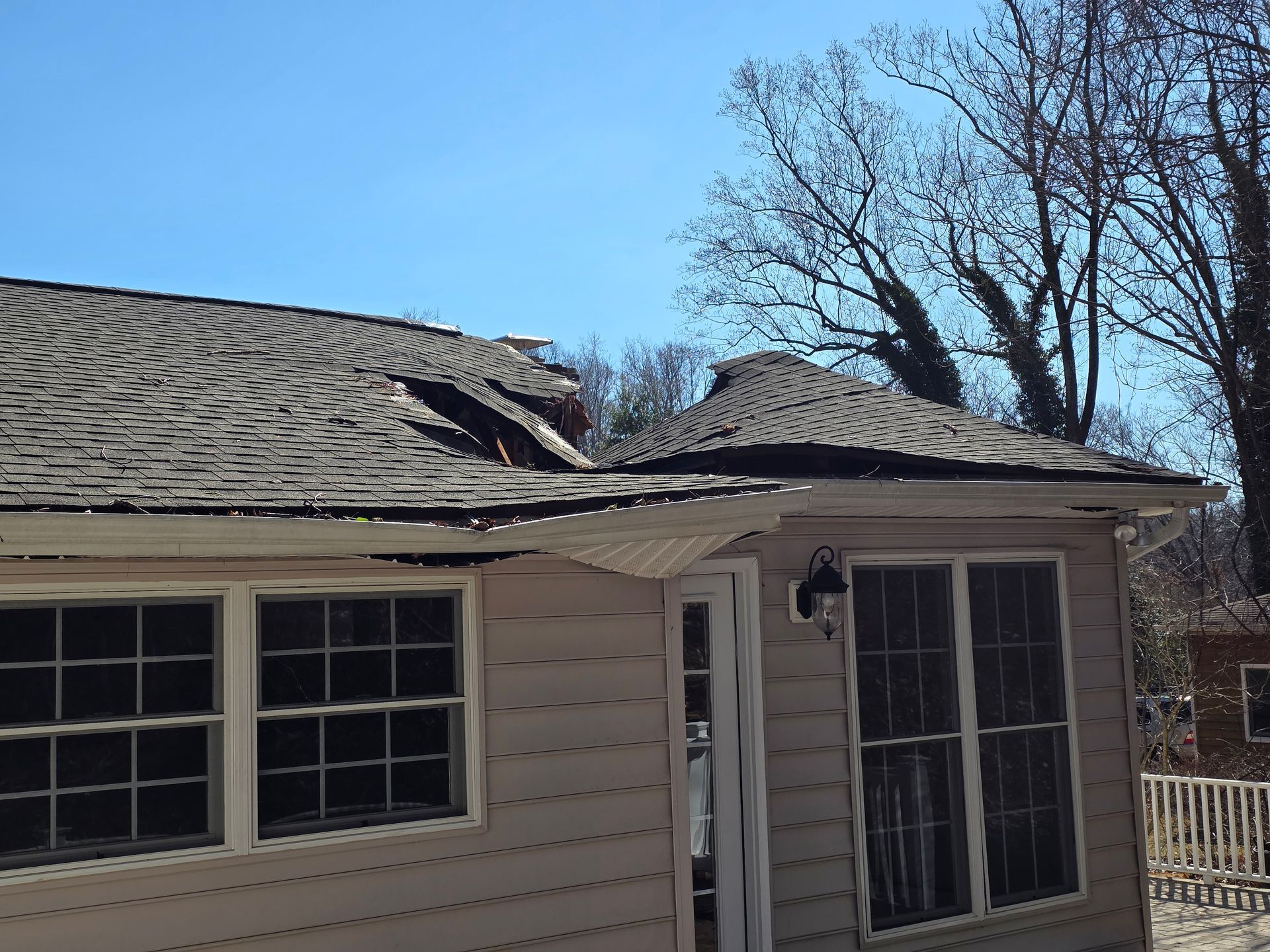 Roofing Storm Damage Repair Insurance Claim Help Maryland Tree Damaged Roof