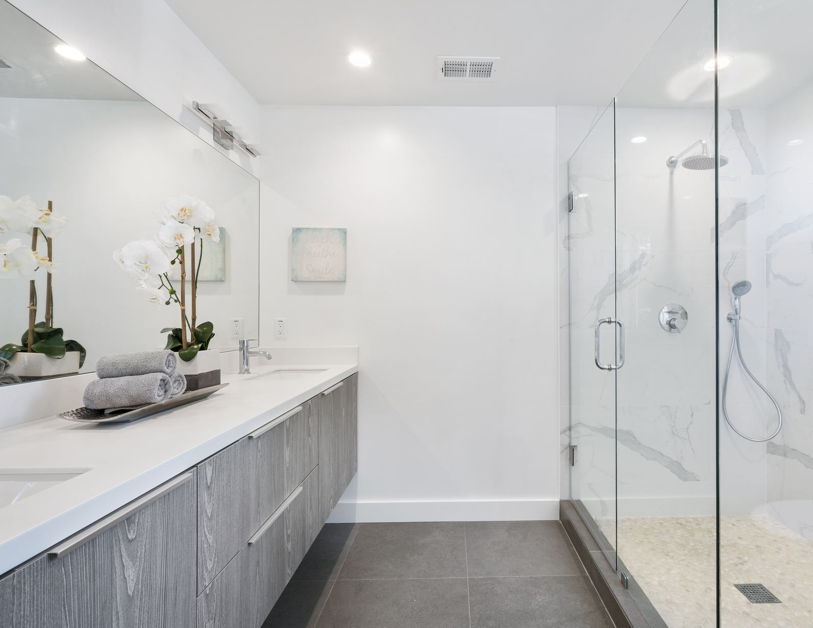 Bathroom renovation custom vanity and shower