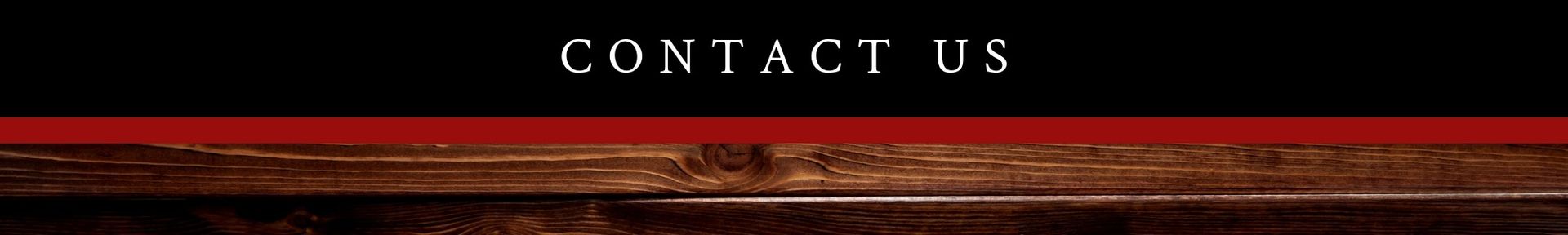 “Contact Us” banner with red and black textured background and centered white text