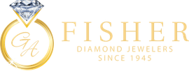 Fisher Diamond Jewelers logo with a diamond ring and text.