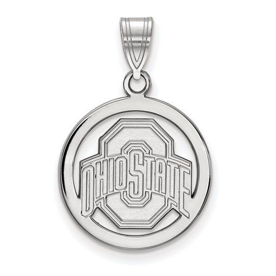 Ohio State Buckeyes pendant in silver, with the university's