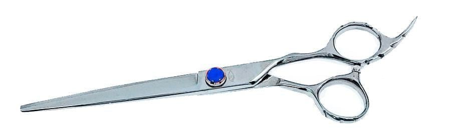Bonika Chameleon CS7 7-inch professional cutting shears with blue jeweled tension screw