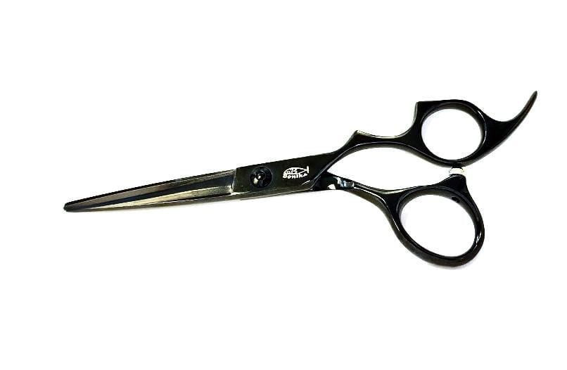 Bonika Raven BK6 6.0-inch black professional cutting shear on a white background