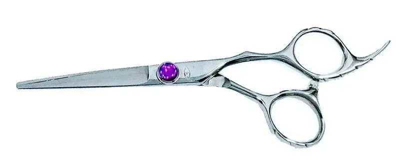 Bonika Chameleon CS55 5.5-inch professional cutting shears with purple jeweled tension screw
