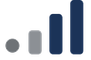 Quattro barre ascendenti nei colori grigio, grigio chiaro, blu scuro e blu su sfondo bianco.