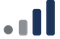 Quattro barre ascendenti nei colori grigio, grigio chiaro, blu scuro e blu su sfondo bianco.