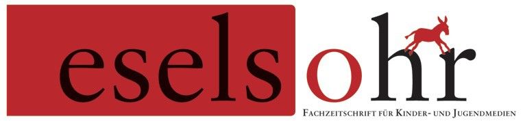 Ein rot-schwarzes Logo für esels ohr mit einem Esel darauf