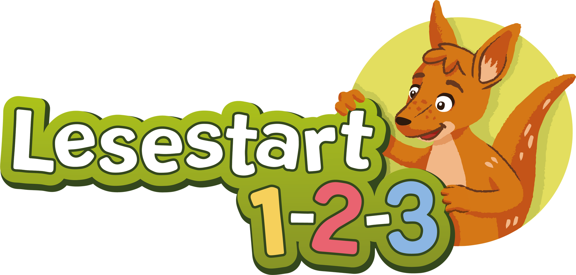 Ein Logo für Lesestart 1-2-3 mit einem Känguru