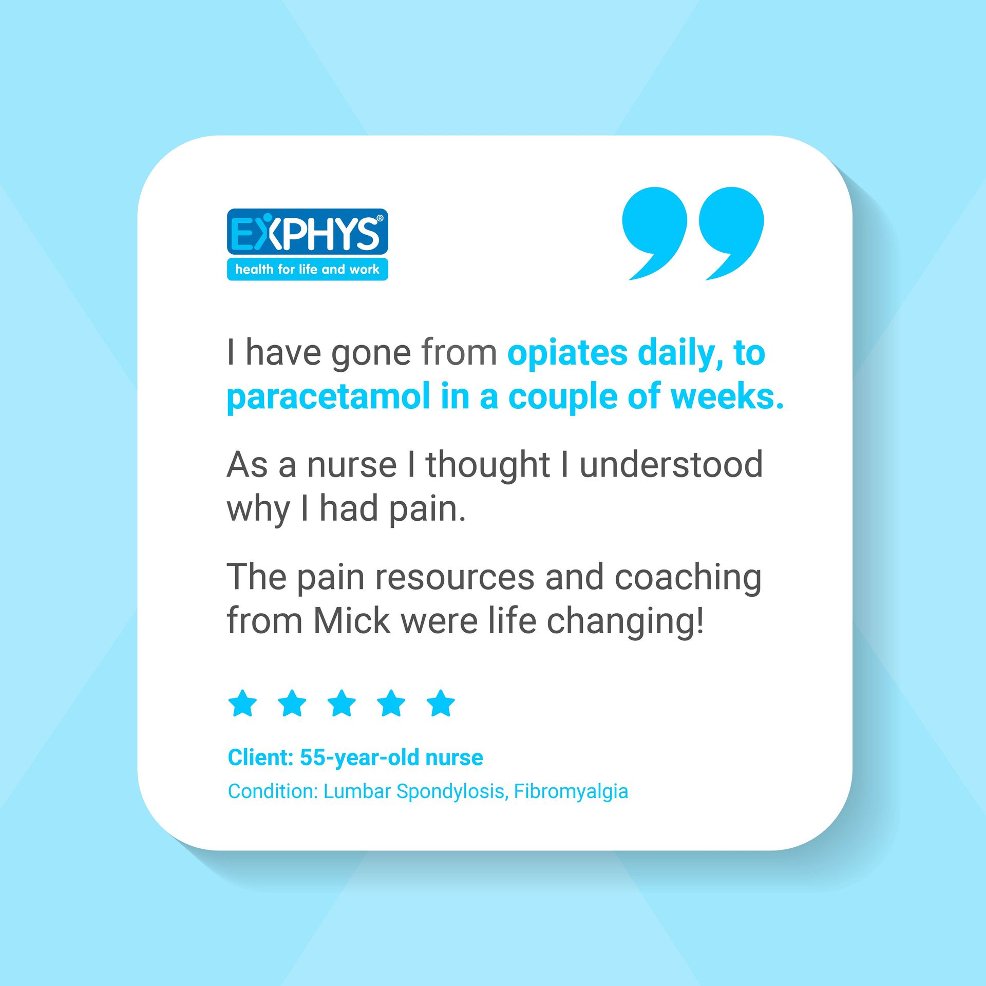EXPHYS Testimonial | BETTER Pain Outcomes