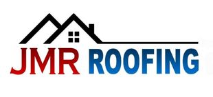Logo for JMR Roofing featuring red text