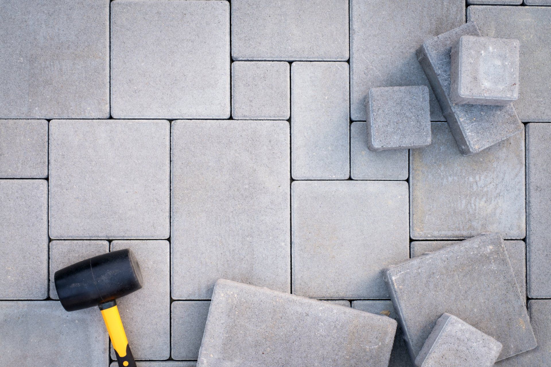 Bricks and hammer