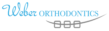 a weber orthodontics logo with a smile on it