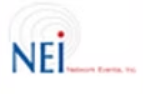 NEI logo with blue letters and red circular lines above the text