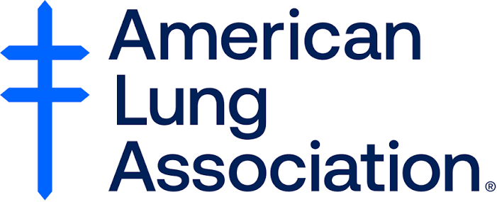American Lung Association logo in blue text with a stylized blue cross and circle icon