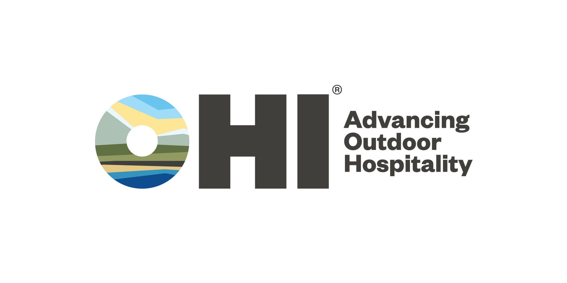 Logo for OHI, Advancing Outdoor Hospitality. The 