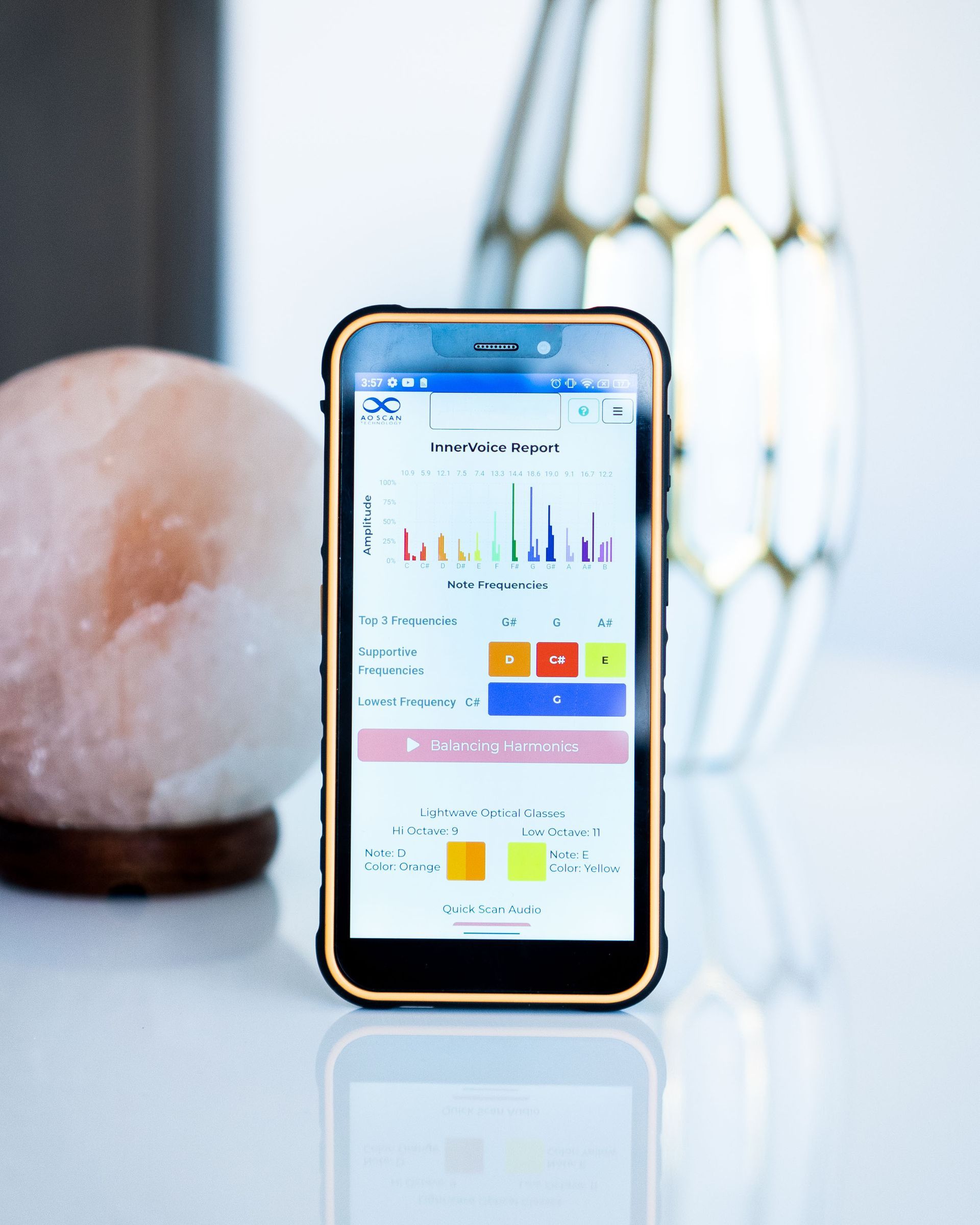 a smart phone is displaying a graph on the screen