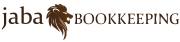 Jaba Bookkeeping logo with brown bear head and black text on white background