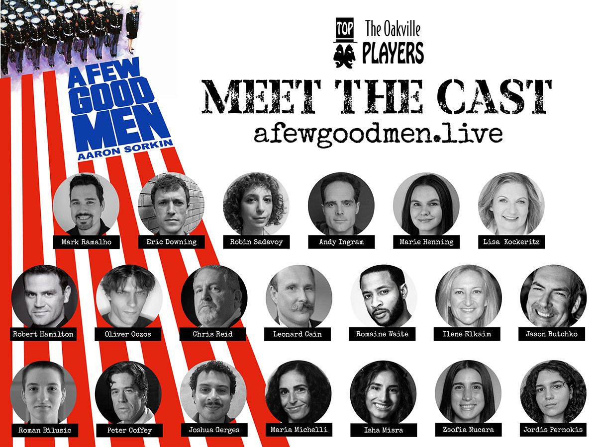 The cast poster with 15 headshots and “Meet the Cast” for A Few Good Men
