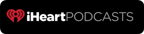 IHeart podcasts logo. Red heart with soundwave, white