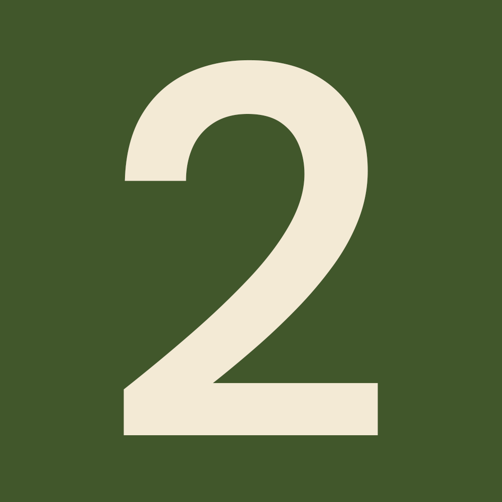 The number two is on a green background.
