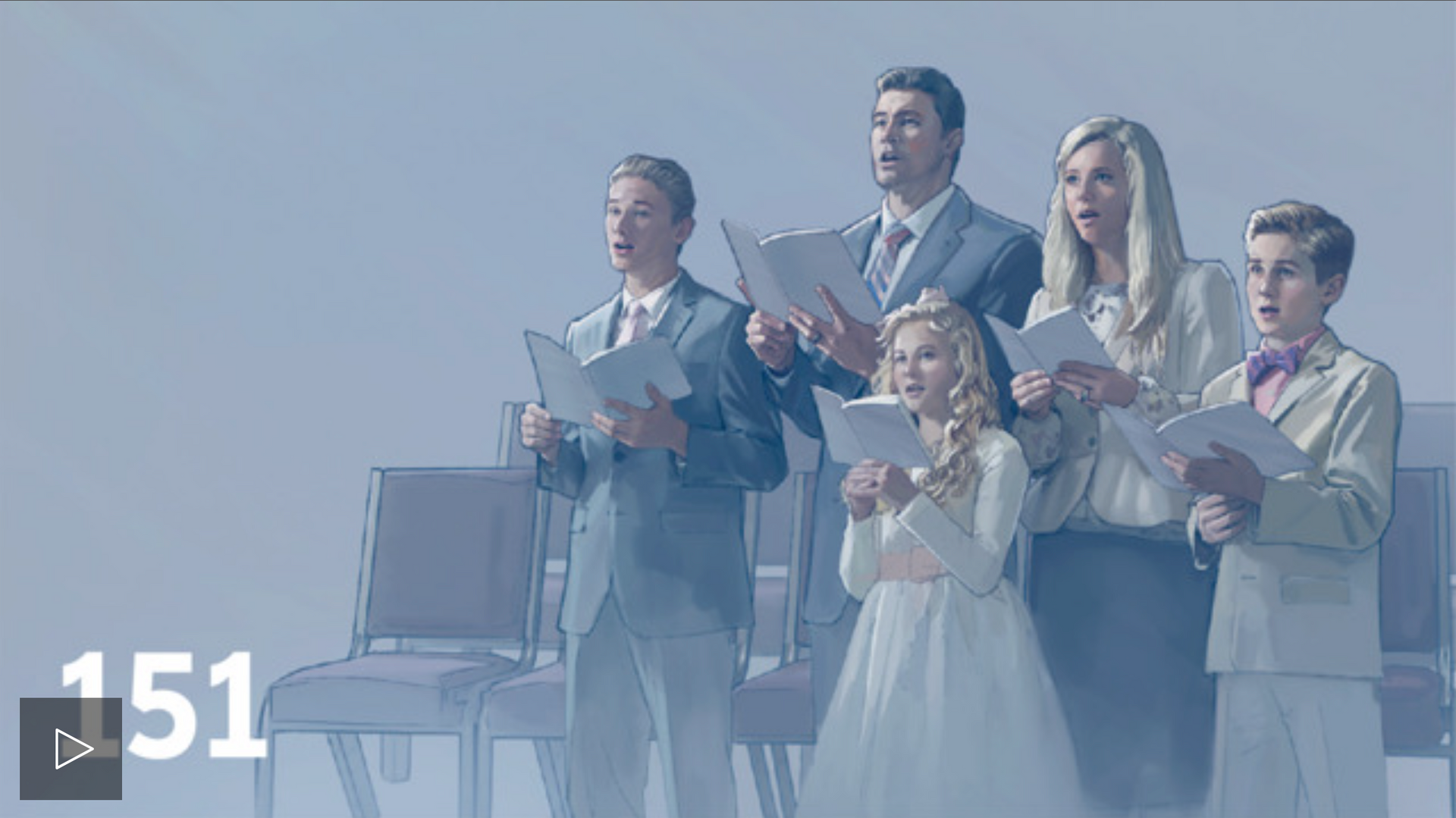 A group of people are singing together in a church.