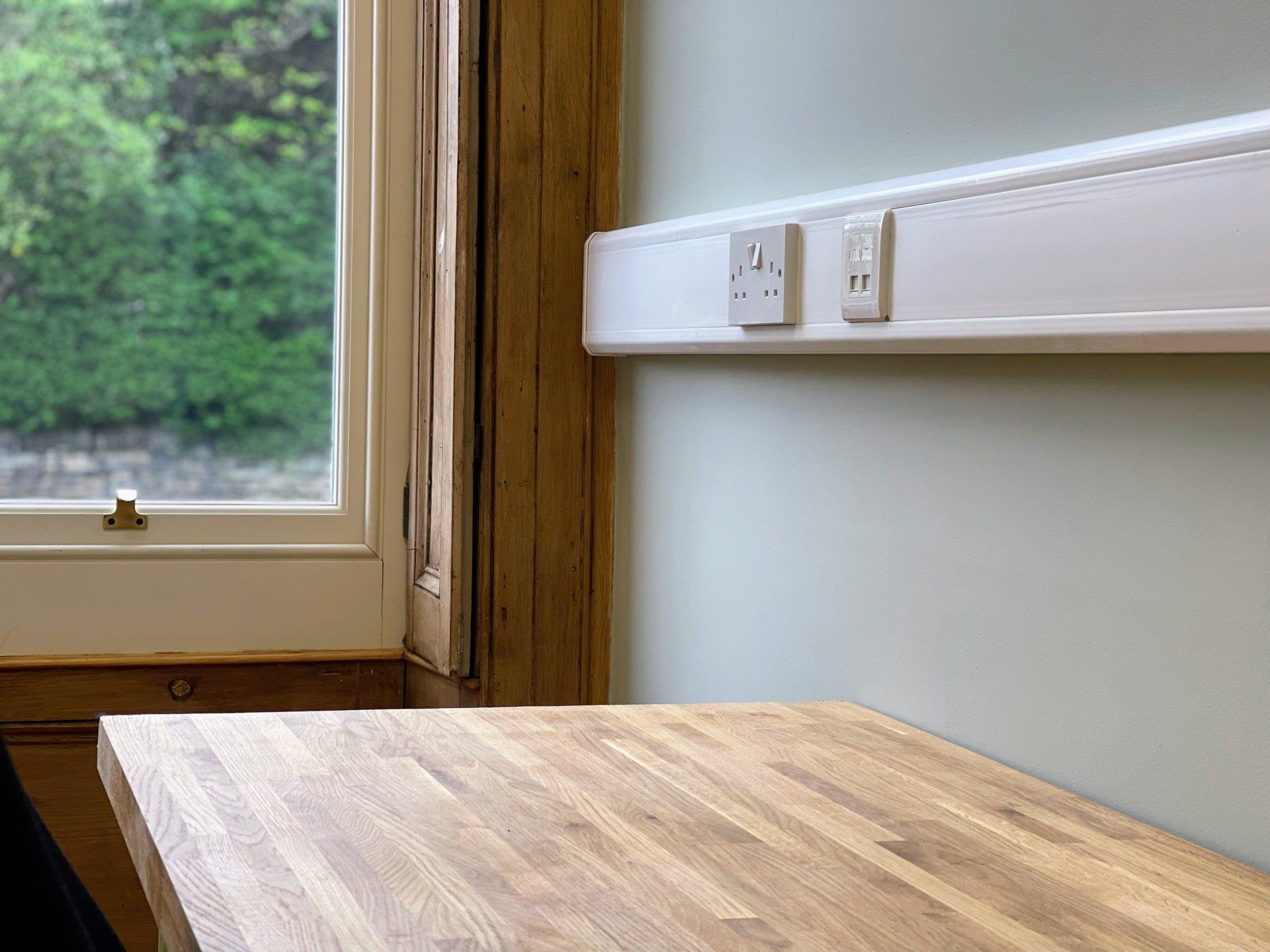 Image showing period features of a desk and window at The Highfields Suite, New North Road, Edgerton, Huddersfield.