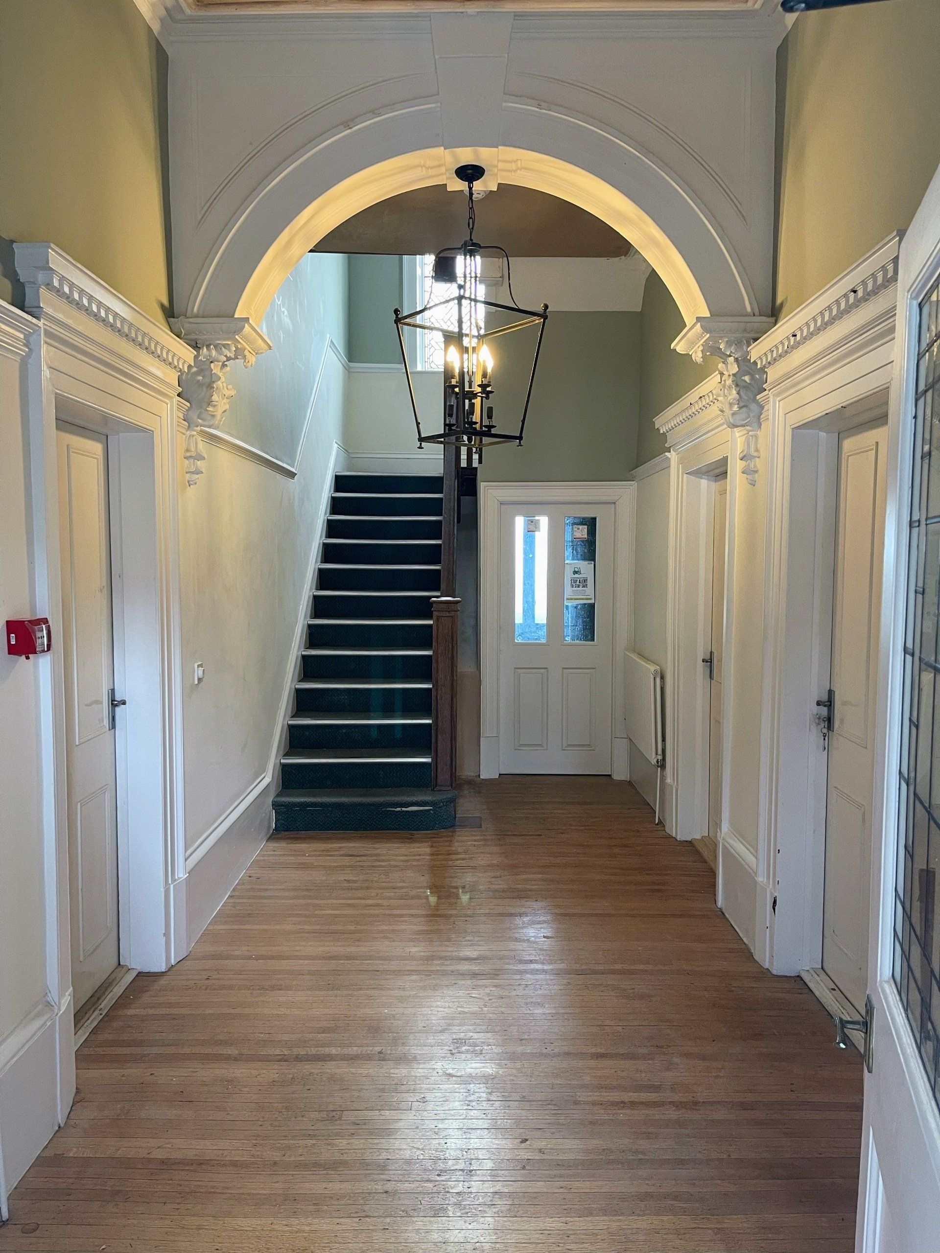Image showing period features and staircase at The Highfields Suite, New North Road, Edgerton, Huddersfield.