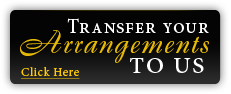 Black banner ad reading “Transfer your arrangements to us” with “Click Here” in gold and white text.
