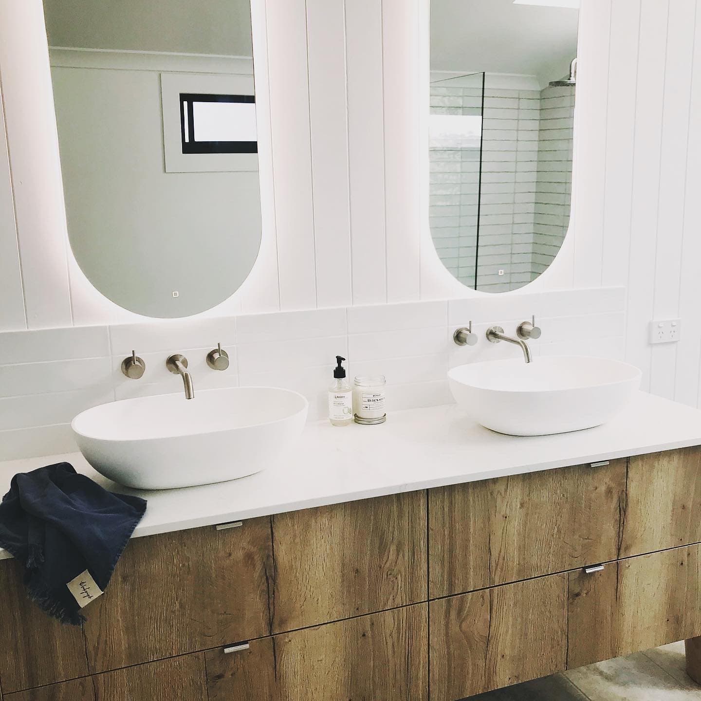 Wall Mounted Two Oval Shape Mirror — Keppel Kitchens in Yeppoon, QLD