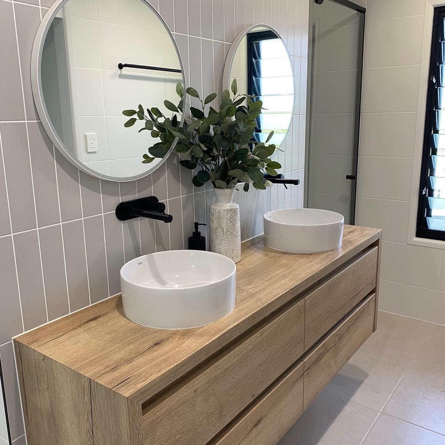 Light Brown Wooden Wall Mounted Cabinet — Keppel Kitchens in Yeppoon, QLD