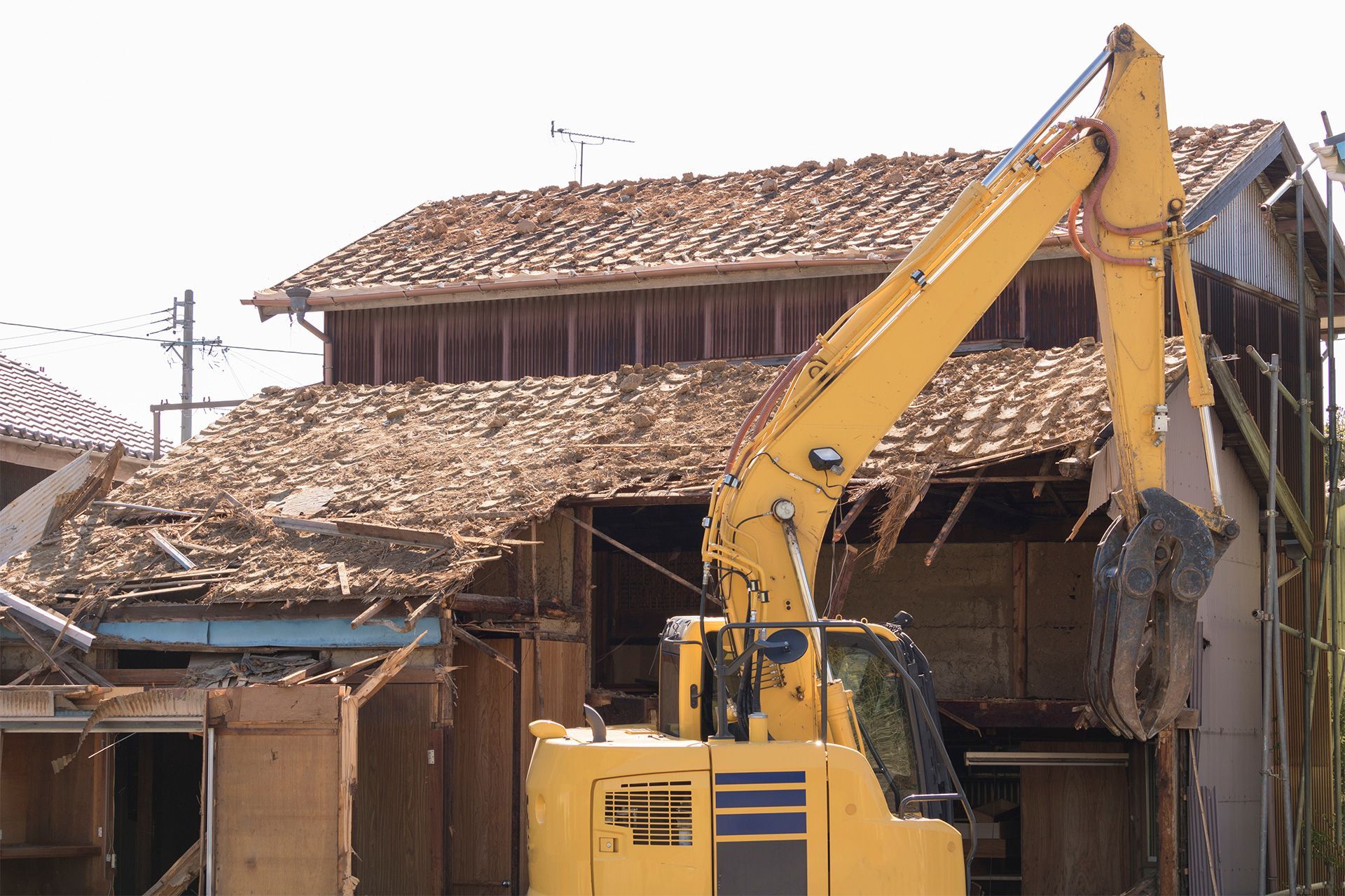 demolishing a house
