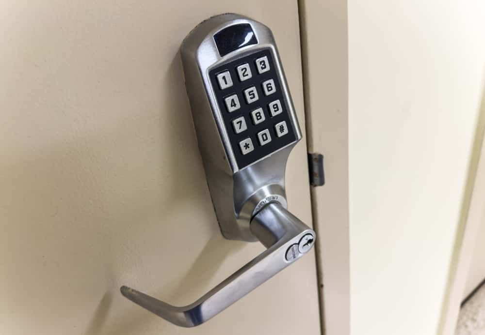 A Close up Of a Door with A Keypad on It — East Coast Locksmiths in Port Macquarie, NSW